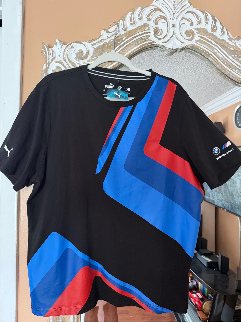 NEW Puma BMW Motorsport Black Graphic Men's-Women’s Tee